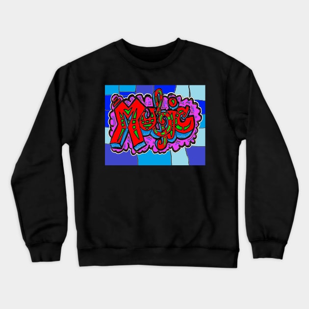 Graffiti Music pop 2 Crewneck Sweatshirt by LowEndGraphics